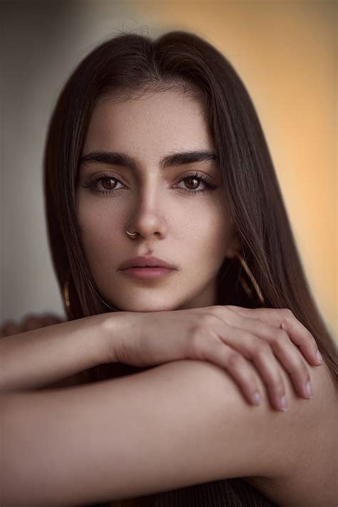 Morteza Khobzi Women Portrait Pierced Nose Brown Eyes Thick