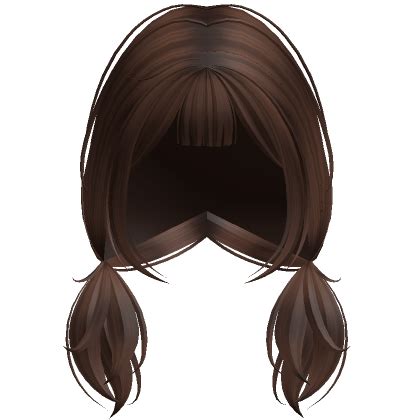 Messy Low Pigtails W Bangs Brown Roblox