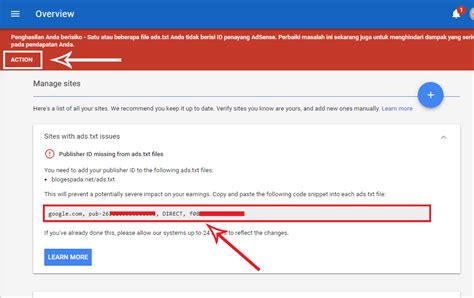 Cara Mengatasi Peringatan Ads Txt Google Adsense Di Blogger Blog Kibe