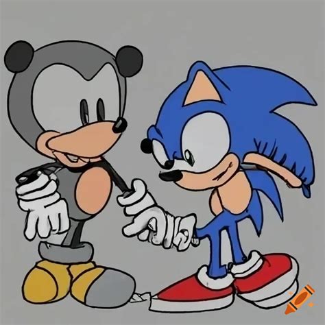 Mickey Mouse And Sonic The Hedgehog Mashup On Craiyon