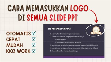 Cara Menambahkan Logo Di Semua Slide Ppt Mudah Cepat Otomatis Youtube