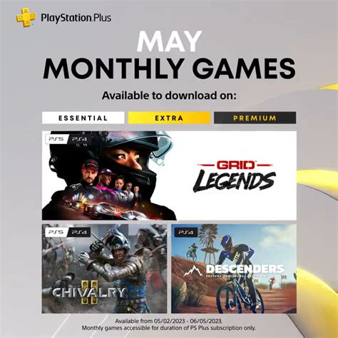 Playstation On Twitter The Playstation Plus Monthly Games For May Are Grid Legends Chivalry 2