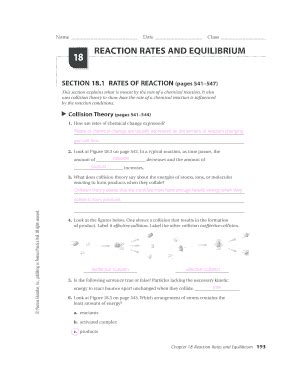 Chapter 18 Reaction Rates And Equilibrium Pdf Fill Online Printable