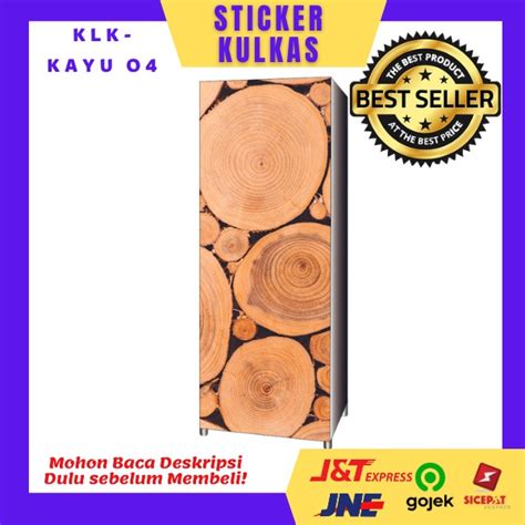 Jual Sticker Kulkas 1 Pintu Motif KAYU KLK1P KAYU Sticker Kulkas