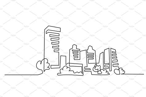 Building Cityscape Line Art | Line art, Graphic arts illustration, Line art design