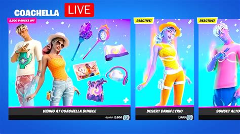 LIVE NEW COACHELLA SKINS TONIGHT April 14th 2023 FORTNITE