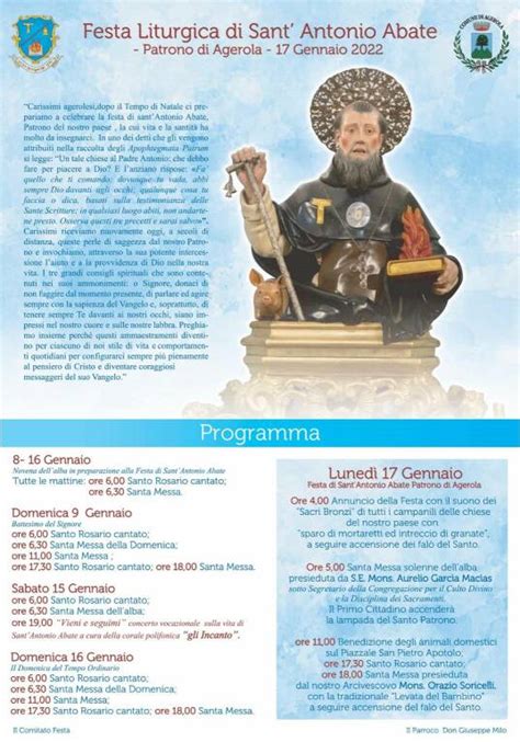 Sant Antonio Abate Patrono Di Agerola Il Programma Positanonews