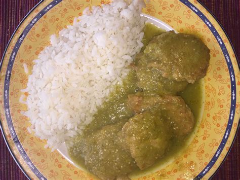 Mm Arroz Y Tortitas De Pollo En Salsa Verde Pollo En Salsa Verde