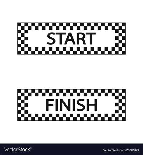 Start And Finish Flag Set Vector Image On VectorStock In 2024 Hot