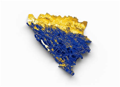 Premium Photo Bosnia And Herzegovina Map With The Flag Colors Blue