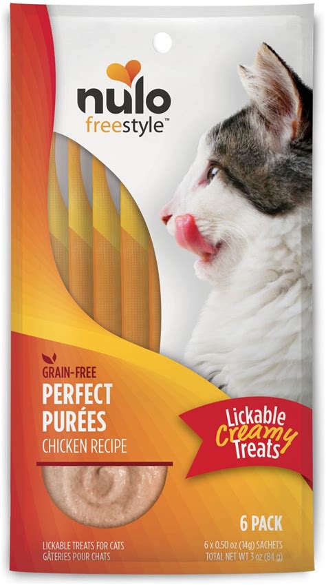 Nulo Freestyle Perfect Purees Chicken Recipe Grain Free Lickable Cat Treats 0 5 Oz Pack Of 6