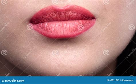 Beautiful Red Lips Giving Kiss Closeup Stock Video Video Of Lips Kiss 68811745