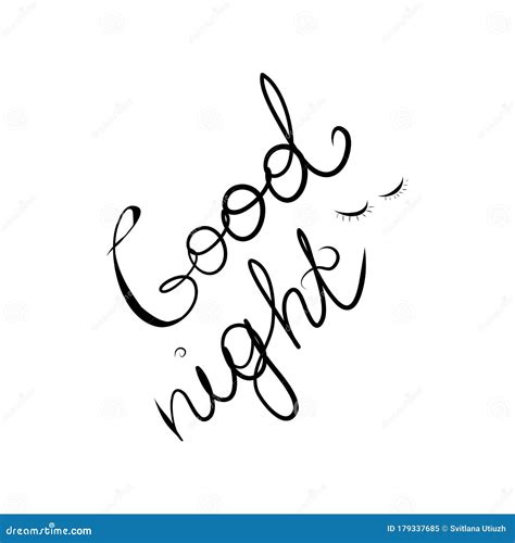 Good Night Vector Card In Calligraphy Style Stock Vector Illustration Of Drawn Handwriting