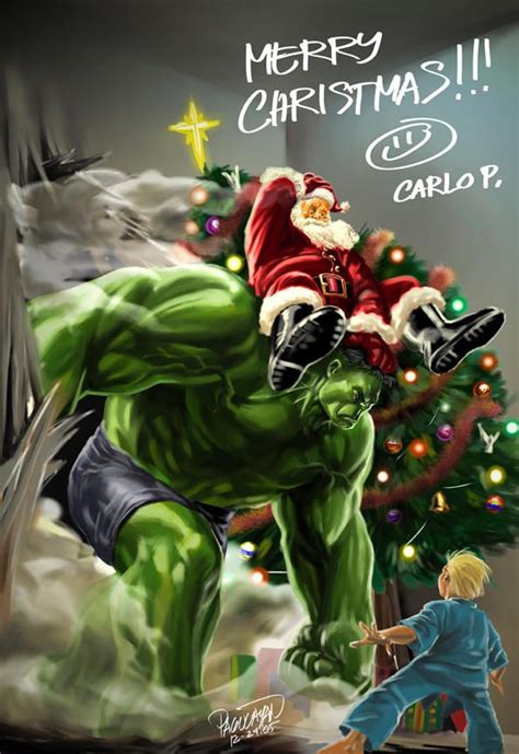 Hulk And Santa Claus Merry Christmas By Carlo Pagulayan Guisadong