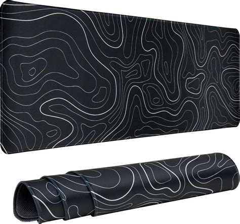 Gaming Mouse Pad Topographic Contour Large Desk Mat Long Computer