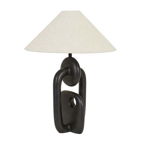 Link Table Lamp Black With Natural Shade Green With Envy Nz