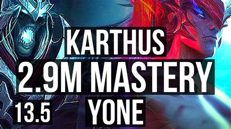 KARTHUS Vs YONE MID 2 9M Mastery 1000 Games 5 1 4 KR Master