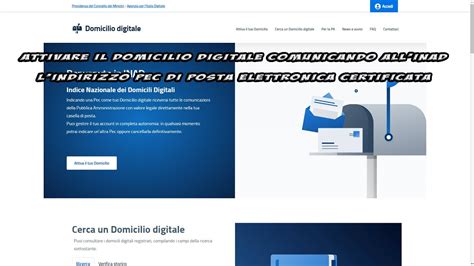 Attivare Il Domicilio Digitale Comunicando L Indirizzo Di Posta