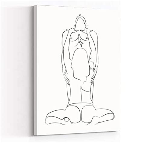 Boob Picture Rustic Bathroom Decor Nude Single Line Art Erotic One Line Art Naked Sexy Drawing