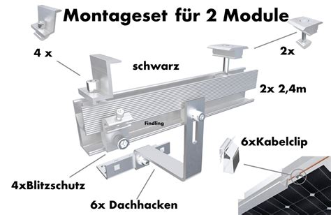 2 5 Solarpanel Halterung Montageschiene Ziegeldach Dachträger Set Für