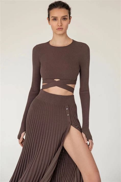 Knitted Top And Skirt Set Opari