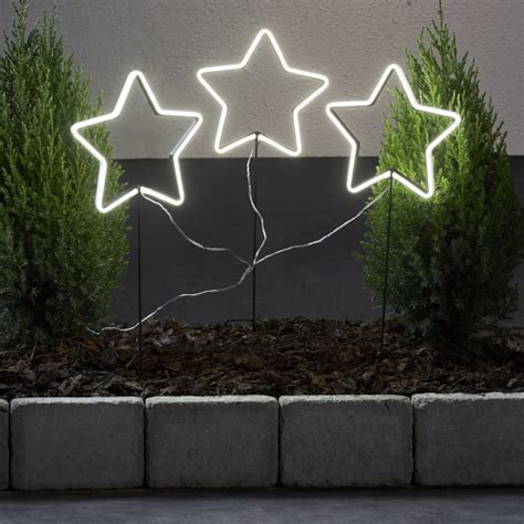 Preisvergleich F R Led Neon Gartenstecker Sterne Wei E Led H