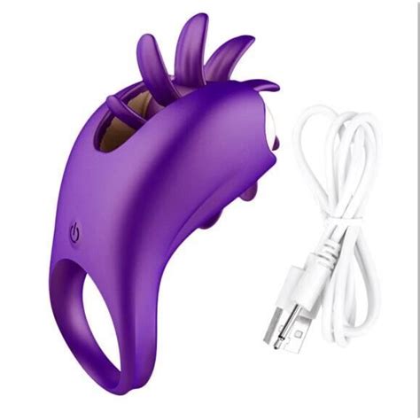 GAINE DE PENIS Violet anneau de pénis vibrant Rotation du vagin Oral