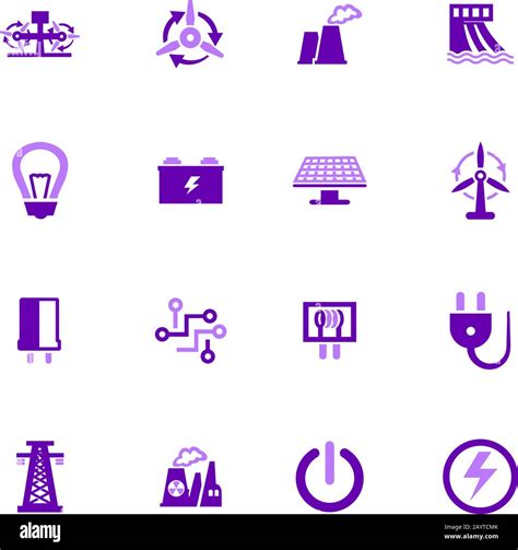 Electricity Icon Set Stock Vector Image And Art Alamy