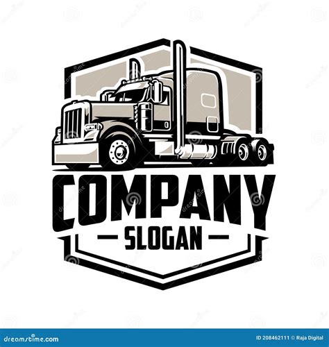 Trucker Ready Made Logo Template Set Semi Truck Vector Image Isolated ...