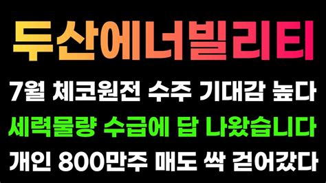 두산에너빌리티 6월 조정 끝났습니다 7월 신고가 근거 말씀 드릴께요 세력물량 하나도 안 팔았습니다 Youtube