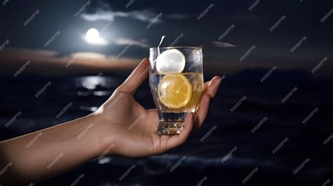 Premium Ai Image White Woman Hand Holding Glass Of Cocktail On Blurry