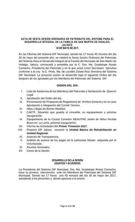 PDF ACTA DE SEXTA SESIÓN ORDINARIA DE PATRONATO DEL conforme a la