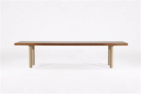 Bespoke Bench Reclaimed Wood And Extruded Brass Base · P Tendercool