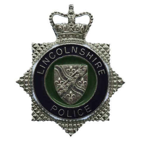 Lincolnshire Police Enamelled Star Cap Badge Queens Crown