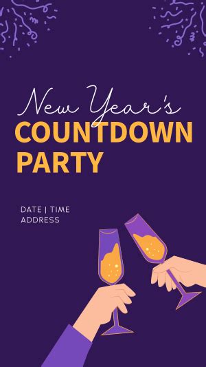 Cheers To New Year Countdown Facebook Story Brandcrowd Facebook Story