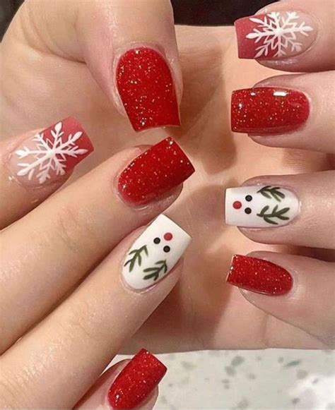 50 Best Festive Christmas Nails Red And White French Nails