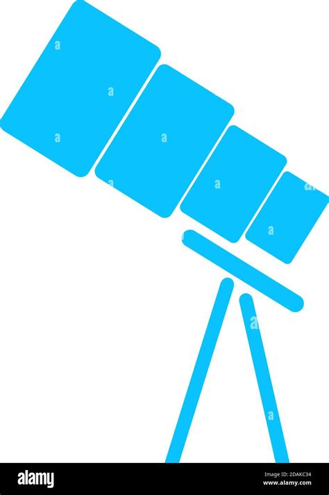 Telescopio Icono Plano Pictograma Azul Sobre Fondo Blanco S Mbolo De