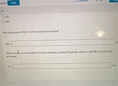 Solved 13 Of 4 Solid Ammonium Chloride NH CI Is Formed Chegg