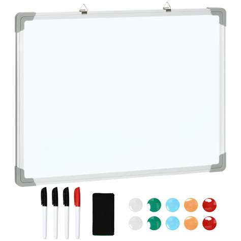 Tableau Blanc Aimanté Magnétique Dim 60l X 45h Cm Avec Accessoires Blanc Homcom La Redoute