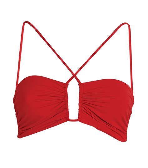 Magda Butrym Red Strappy Bikini Top Harrods UK