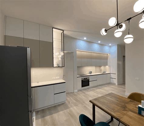 Кухня прямая KG-01 с антресольными полками - купить в Москве