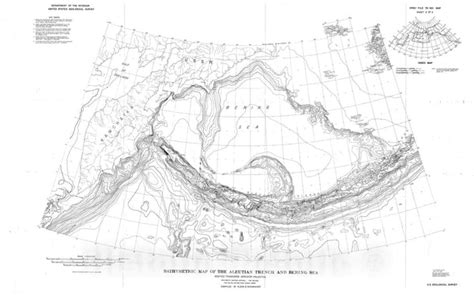 Map : Bathymetric map of the Aleutian trench and Bering Sea, 1976 Cart ...