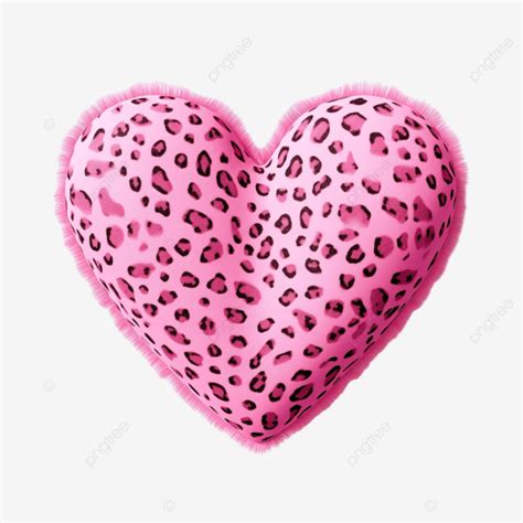 Pink Heart Leopard Print Background Heart Pink Leopard Print Png