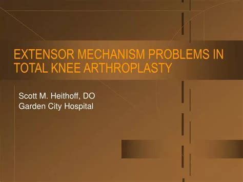 Ppt Extensor Mechanism Problems In Total Knee Arthroplasty Powerpoint