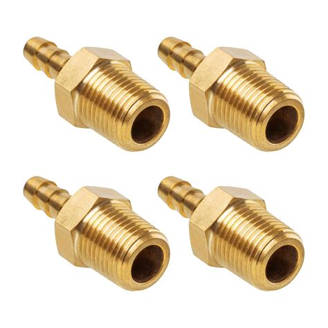 JUWO Brass Hose Barb Fitting 1 8 Barb X 1 8 NPT Male Pipe Adapter