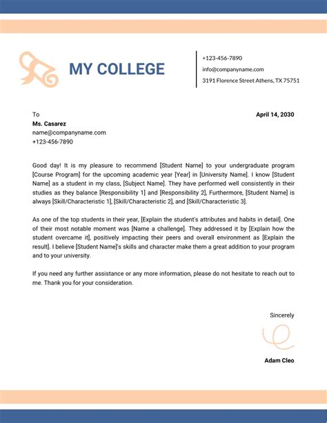 cream  blue pastel modern professional  college letterhead venngage
