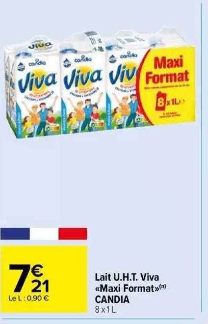 Promo Lait U H T Viva Maxi Format Candia Chez Carrefour Market