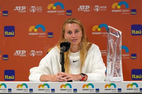 Petra Kvitova Of Czech Republic During Press Conference After Defeating