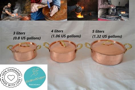 Hammered Copper Cooking Pots Pure Copper Casserole Pots With Lid Ebay