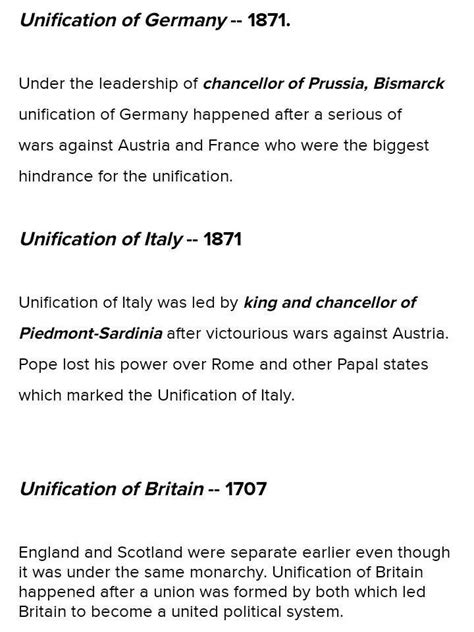 Describe The Process Of Unification Of Italy Germany Greeceand